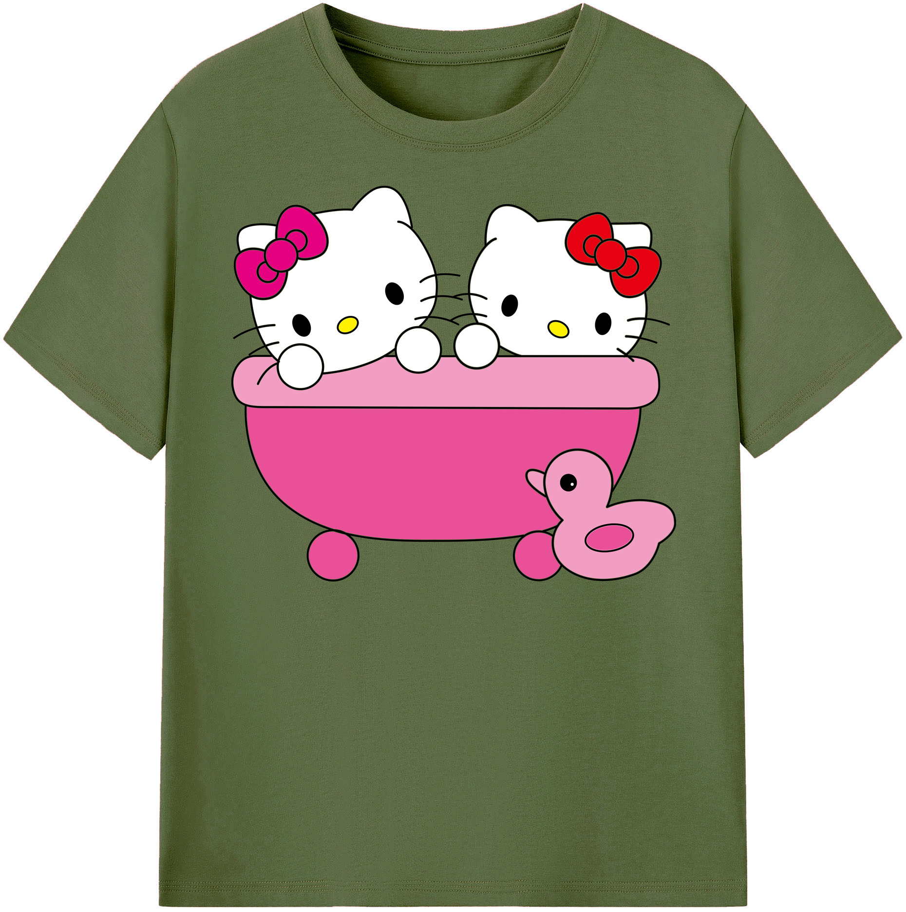 （画像用） Hello Kitty ハローキティ 綿100％半袖Tシャツ（フロントプリント）